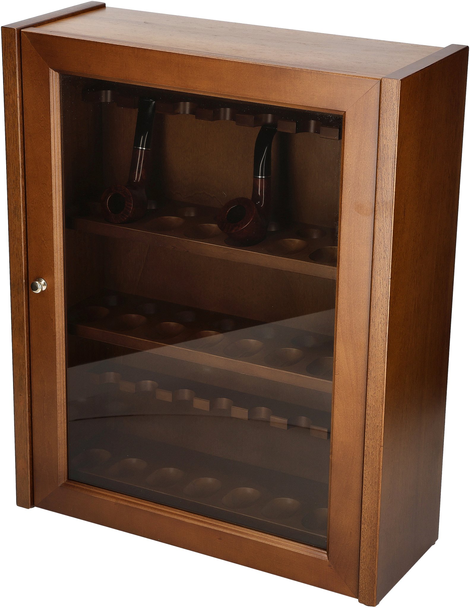 Lubinski Pfeifenschränke Vitrine (24er) aus Nussbaum (C5324)_04