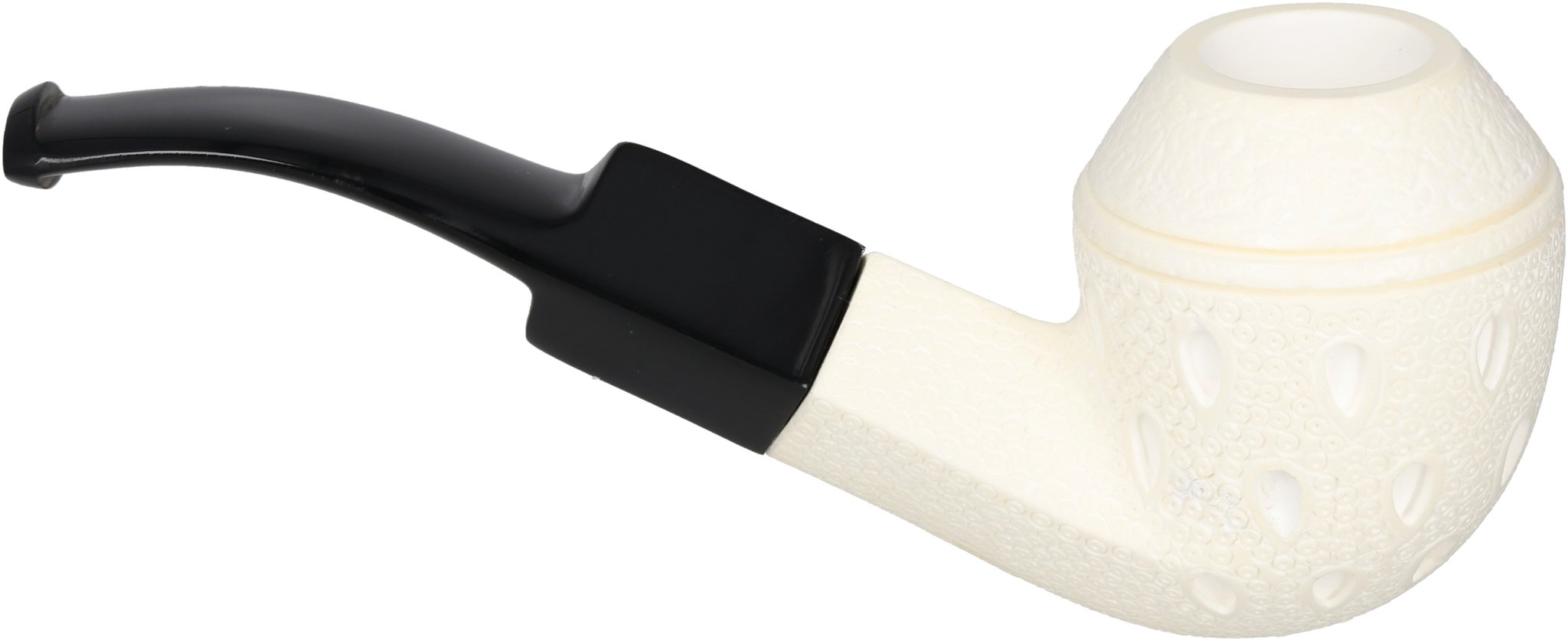 White Meerschaum Pfeife Bent Bulldog (90048337)_05