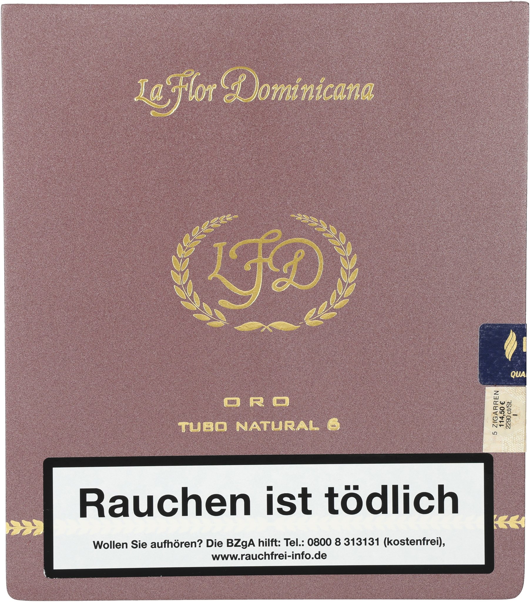 Oro Tubo Natural No. 6 box front