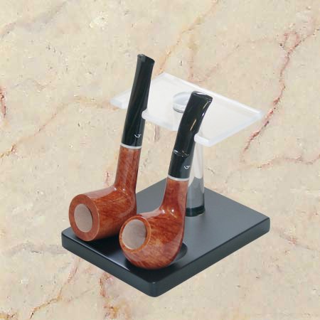 Guy Janot Ständer 2er Buche schwarz Plexiglas weiss 7122