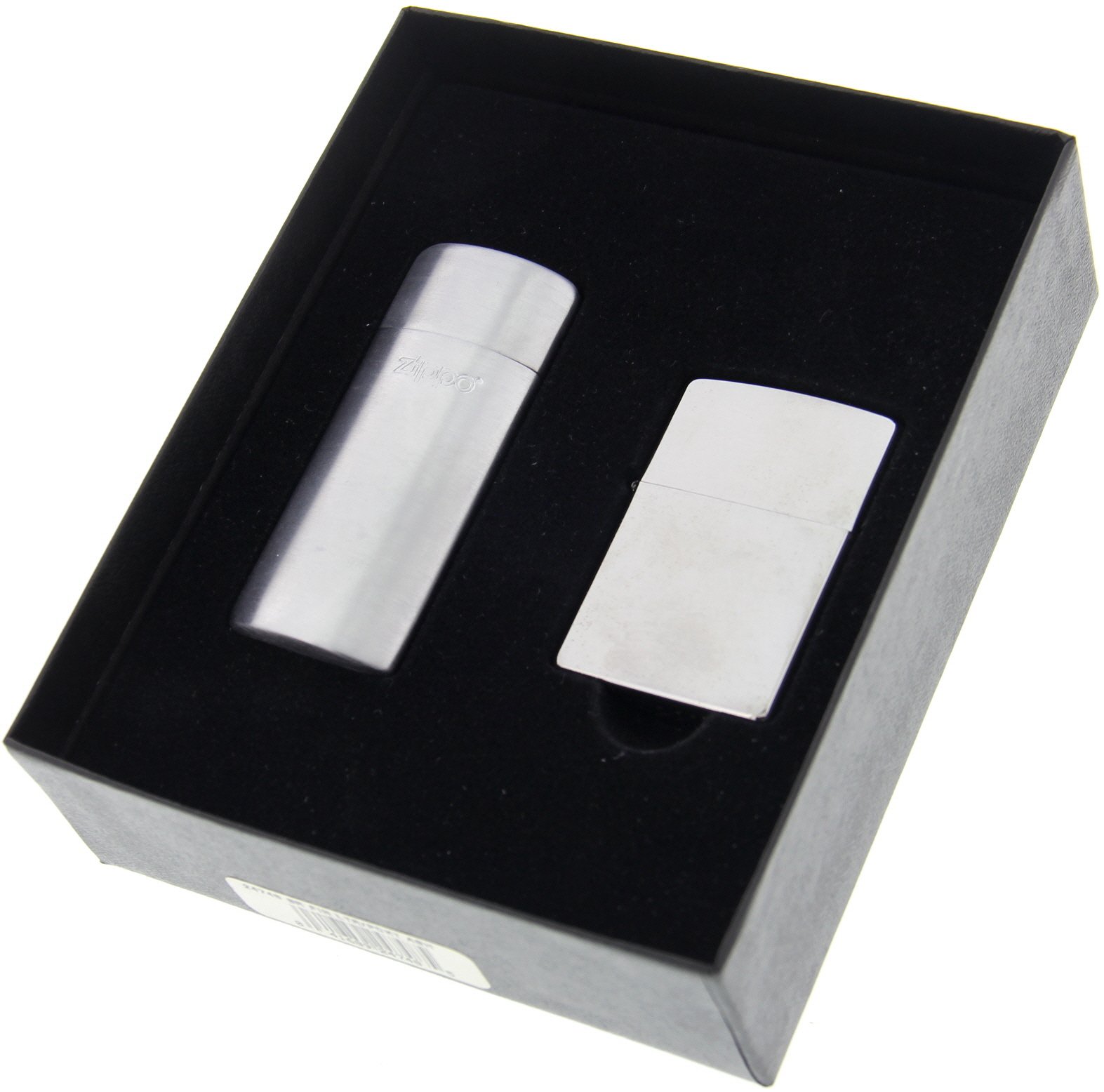 Zippo Classic Regular chrome brushed Geschenkset offen