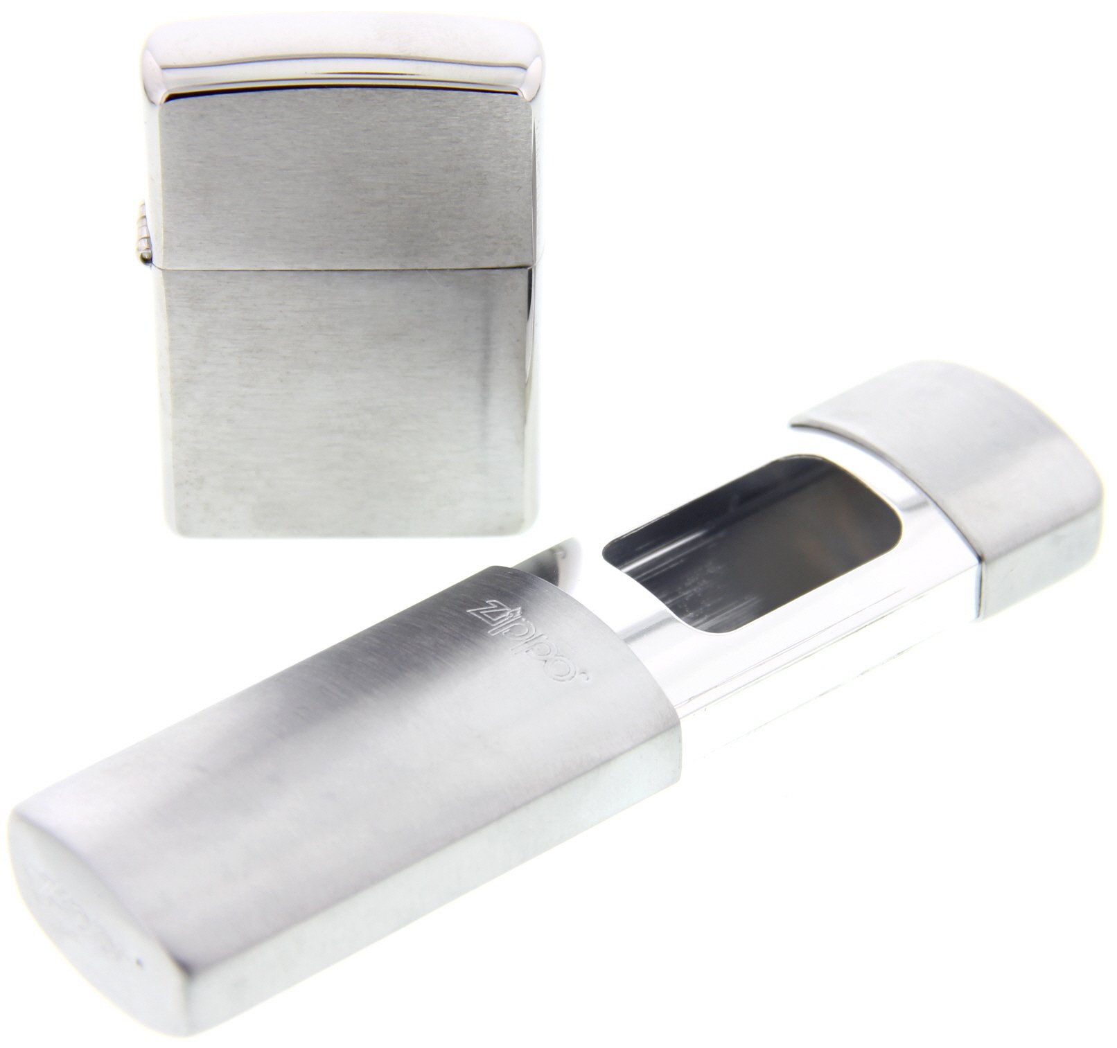 Zippo Classic Regular chrome brushed Geschenkset Detailbild