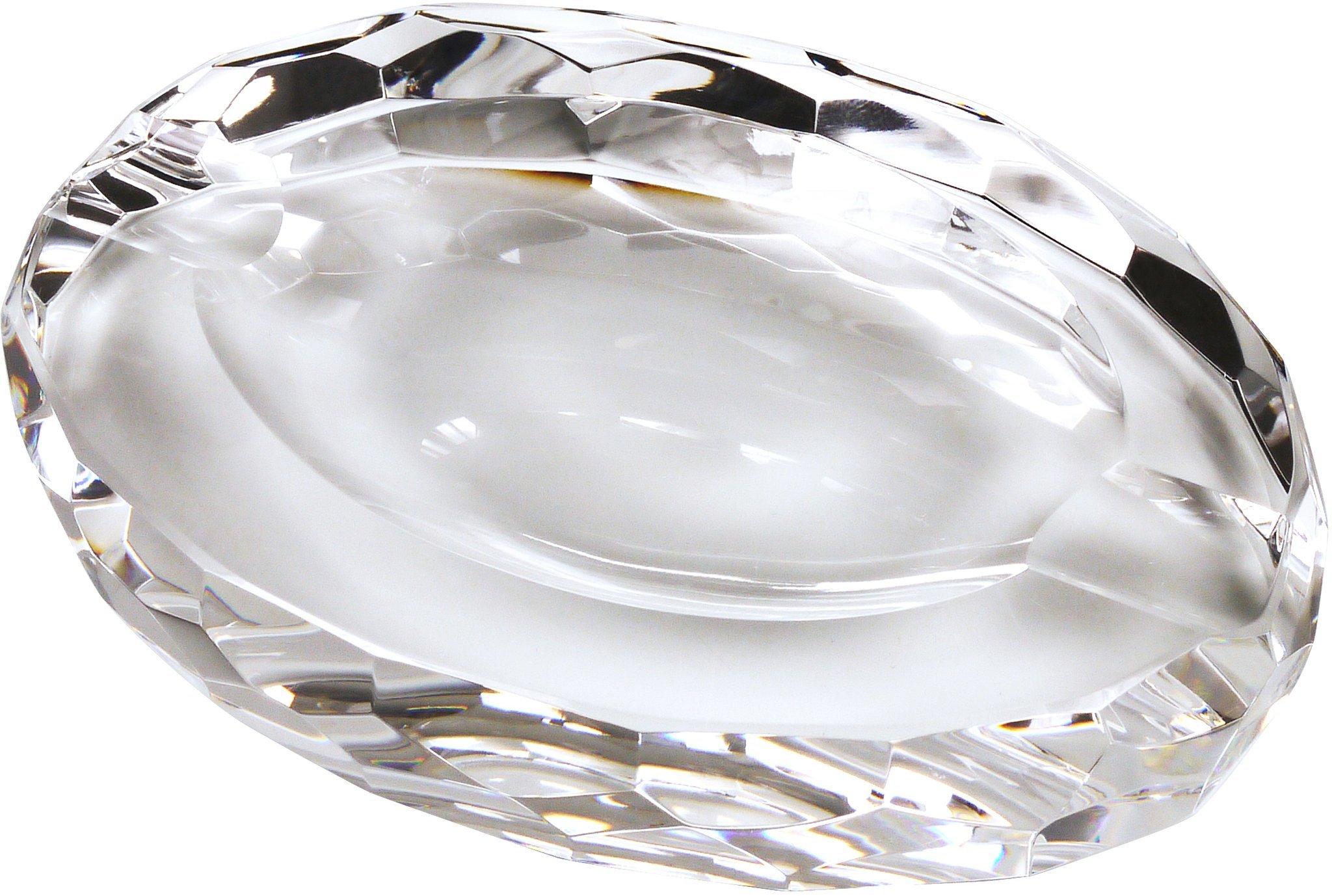 Classic Zigarrenascher Kristallglas oval für 2 Zigarren (523437)