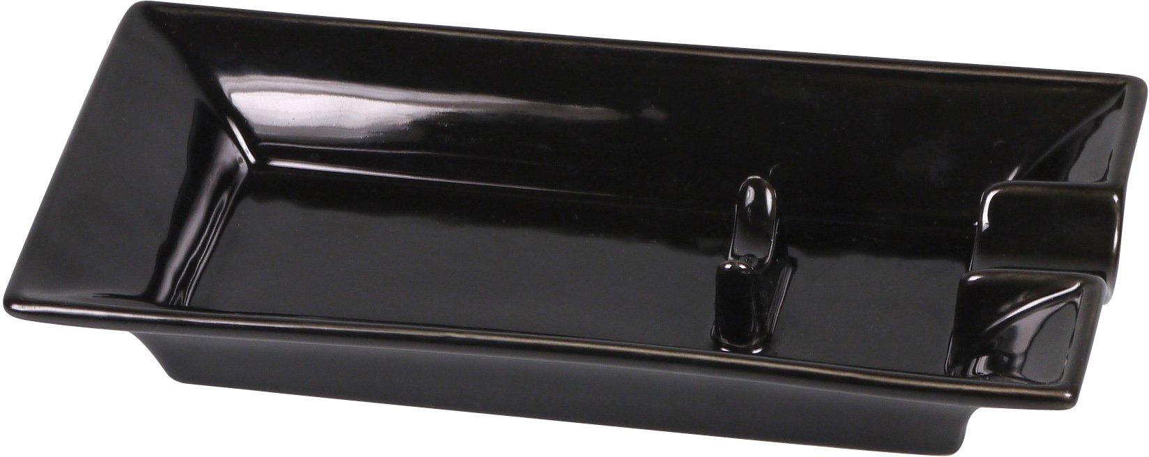 Classic Zigarrenascher Keramik schwarz mit 1 Ablage (513296)