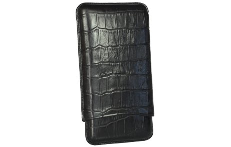 Martin Wess Premium Lederetui - Kroko black 5er Panatella Kroko (503-13)
