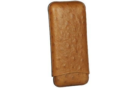 Martin Wess Premium Lederetui - Strauß Braun 3er Corona Strauß - groß (593)