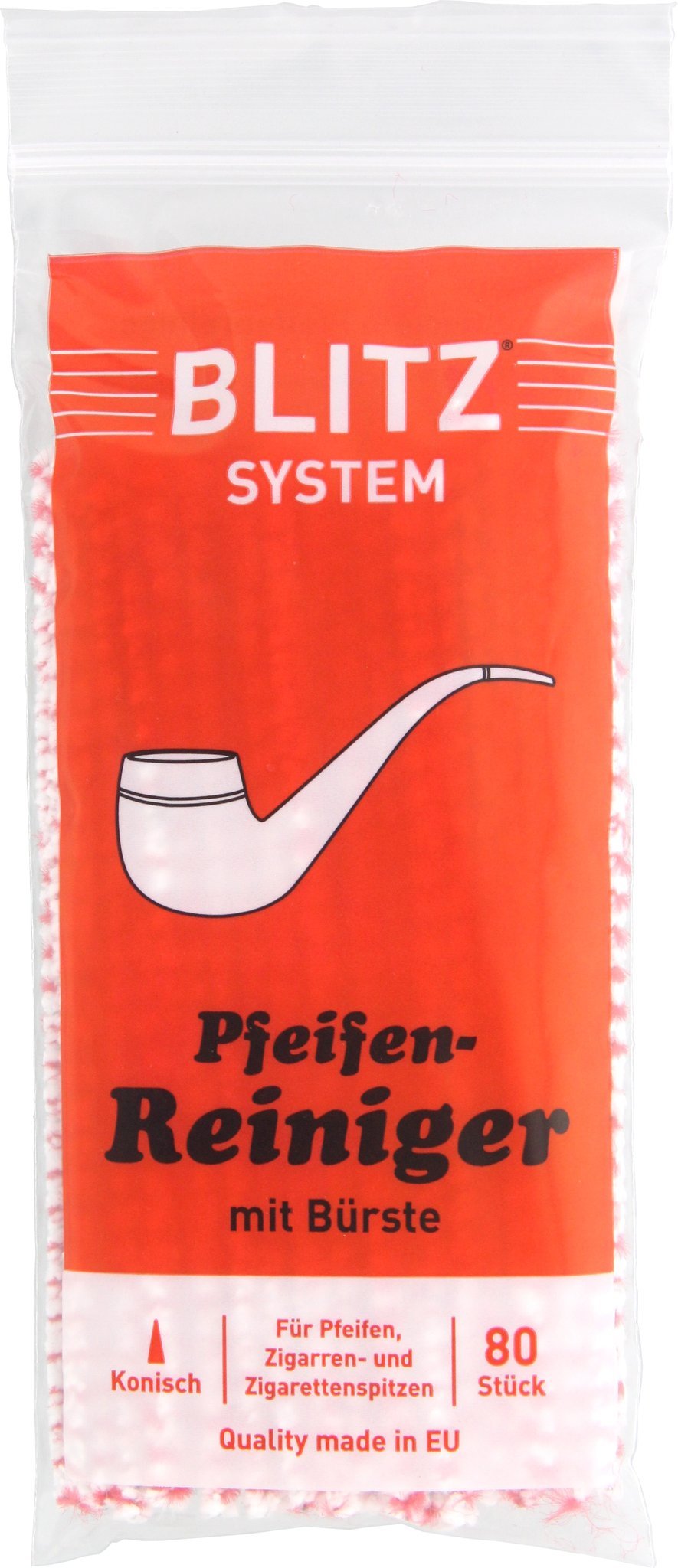 Blitz Pfeifenreiniger rot/weiss 80er Packung (10er Sparpackung - mit rund 10% Preisvorteil)
