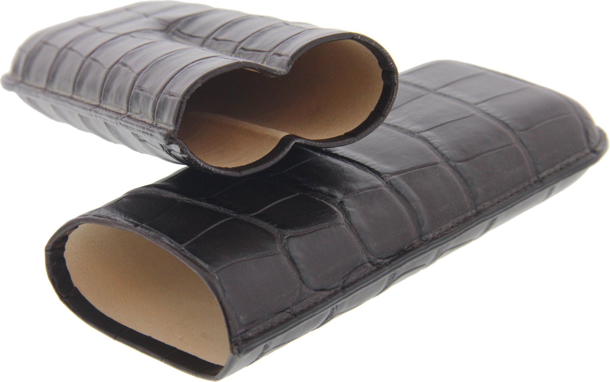 Martin Wess Premium Lederetui - Kroko brown 2er Gigante (571) Detailbild 1