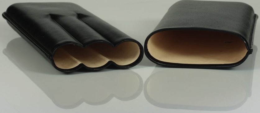 Martin Wess Premium Lederetui - Vachetta Black 3er Corona Vachetta - Groß (593) geöffnet