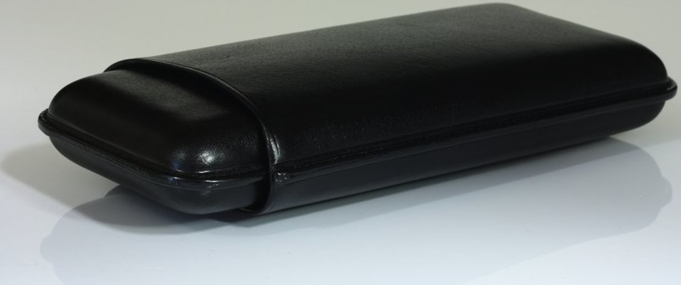 Martin Wess Premium Lederetui - Vachetta Black 3er Corona Vachetta - Groß (593) liegend
