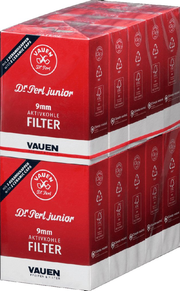 Vauen Dr. Perl 10er SPARPACKUNG - Junior 10x40 Stk mit Keramikkappen Sparpack