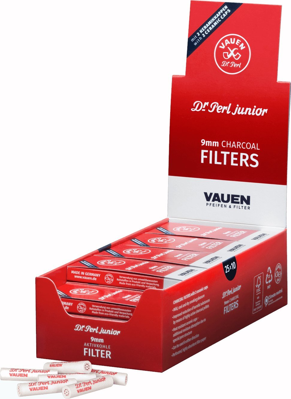 Vauen Dr. Perl Junior Pfeifenfilter 9mm Junior SPARPACKUNG Detailbild 1