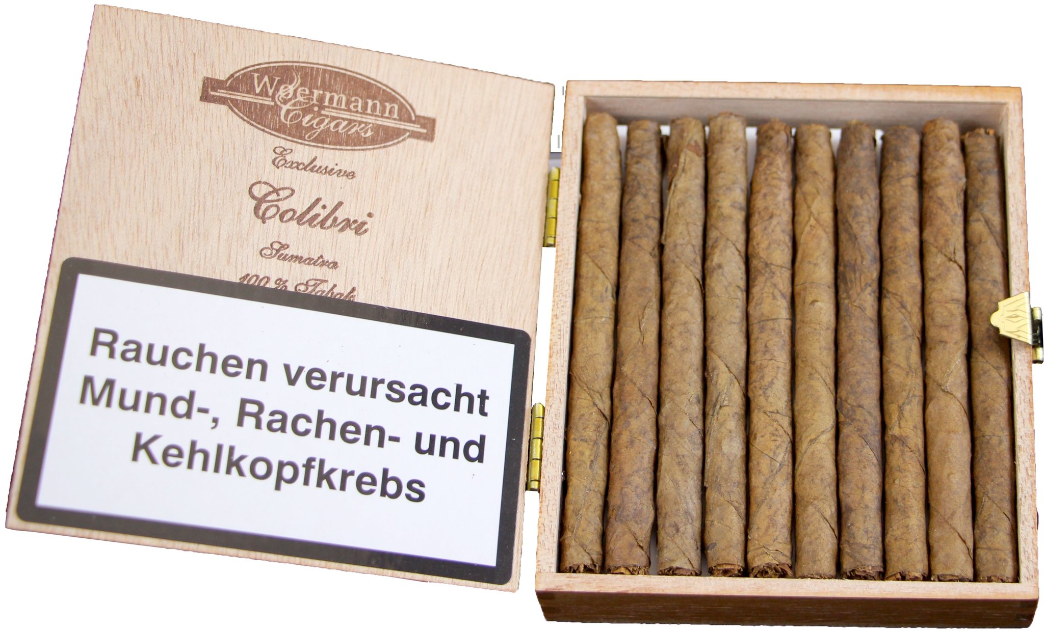Woermann Cigars Exclusive Cigarillos - 100% Tabak Colibri Sumatra Kiste offen