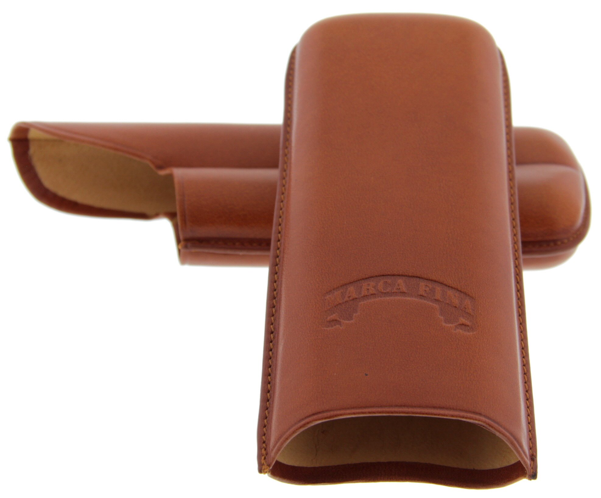 Marca Fina Lederetui 2er Corona cognac