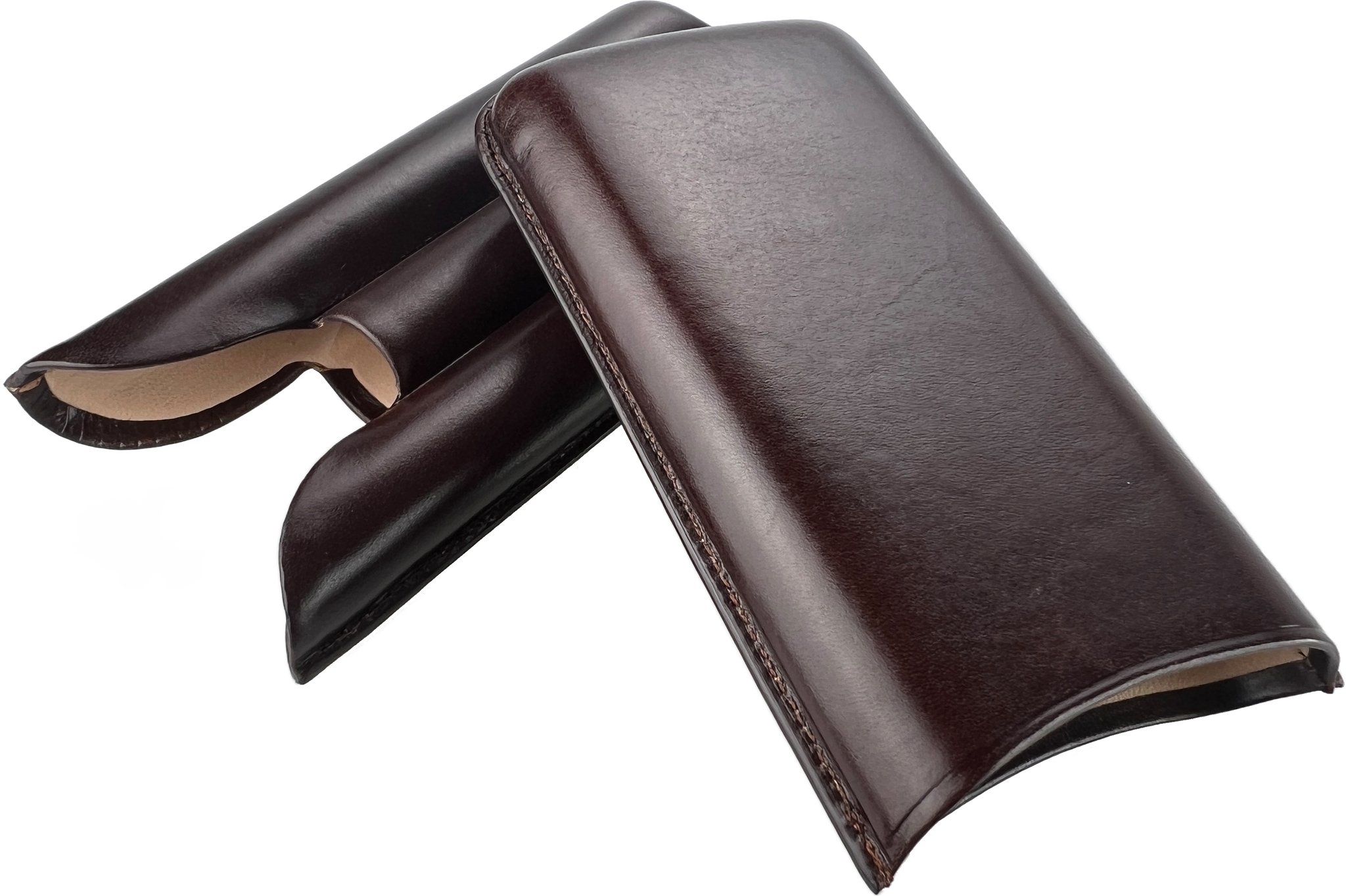 Marca Fina Lederetui 3er Doble Corona Tabakbraun ohne Logo (1000022)