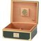 Angelo Zigarrenhumidor grün mit goldfarbenen Metallrahmen (920051) offen