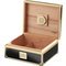 Angelo Zigarrenhumidor schwarz mit goldfarbenen Metallrahmen (920049) offen