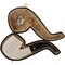 Altinay Meerschaum Pfeife graviert Bent (433101) Etui
