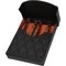 Nappa schwarz, Futter orange offen