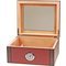 Classic Zigarrenhumidor schwarz/rot-braun matt Deckel mit Glaseinsatz (561279) offen