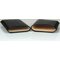 Martin Wess Premium Lederetui - Strauß (Austriche) Black 5er Demi Tasse Strauß (503-11) offen